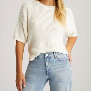 CREWNECK SHAKER STITCH SWEATER TEE